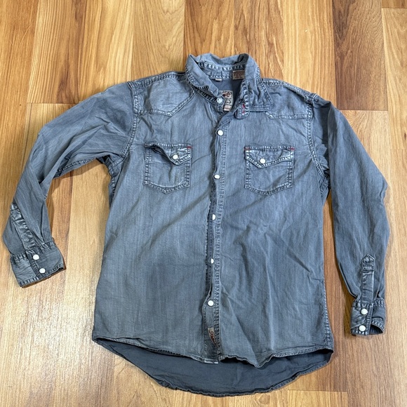 Stylish Kids' Denim Button Down Shirt - Picture 1 of 3